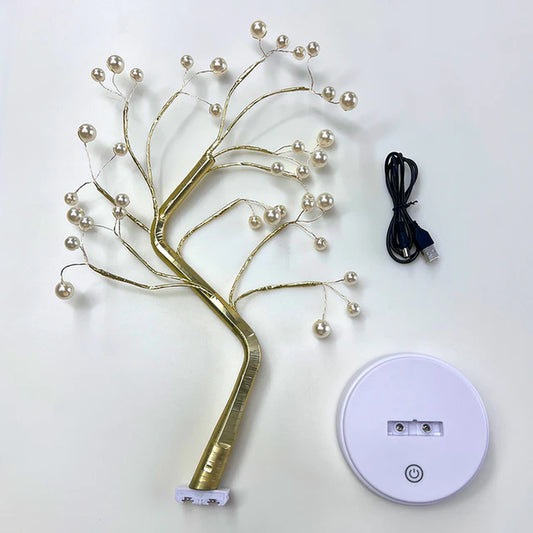 Illuminate Your Space with Our Tabletop Tree Lamp: Decorative LED Lights Powered by USB or AA Batteries, Perfect for Bedroom and Home Parties!